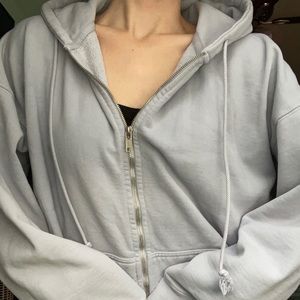 COPY - Light blue Brandy Melville oversized zip up hoodie